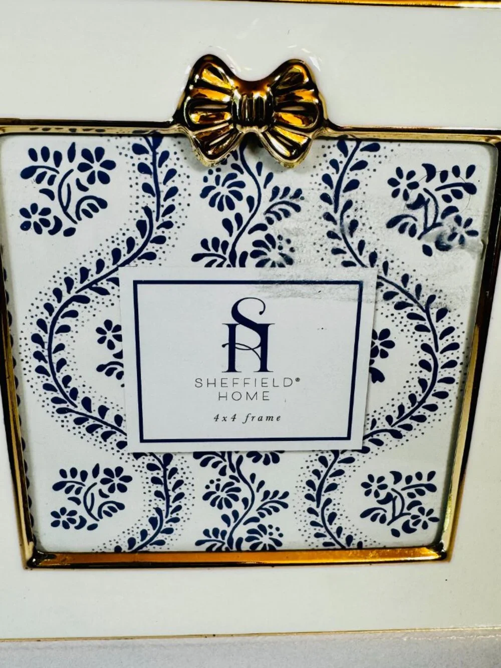 Sheffield Photo Frame White Enamel Square 5x5